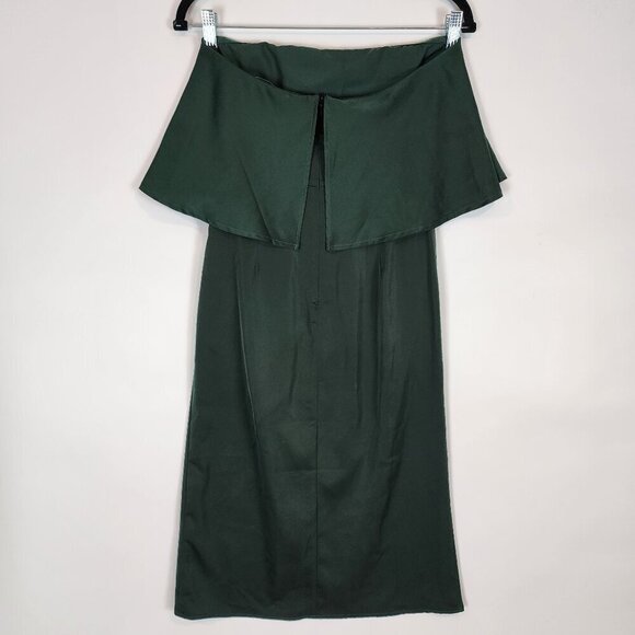 Lovers and Friends Violet Midi Dress in Emerald Faux Wrap Strapless Sexy Dress S - Picture 5 of 12